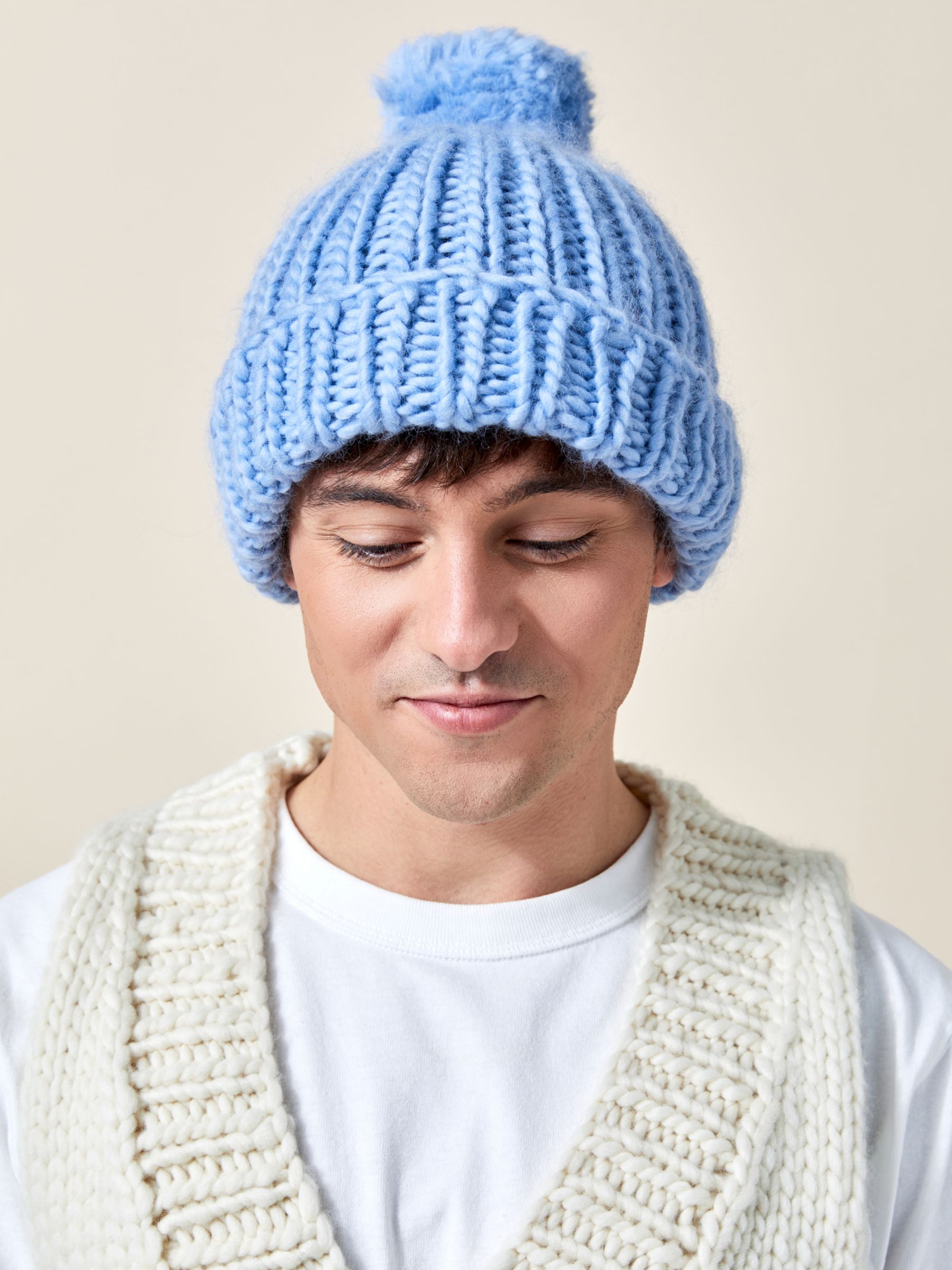 Made With Love by Tom Daley Winter Warmer Hat, Knitting Kit, Aquatic Blue
