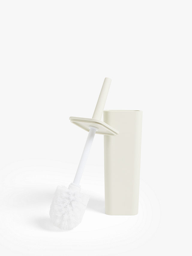 John Lewis ANYDAY Soft Touch Toilet Brush and Holder, Stone
