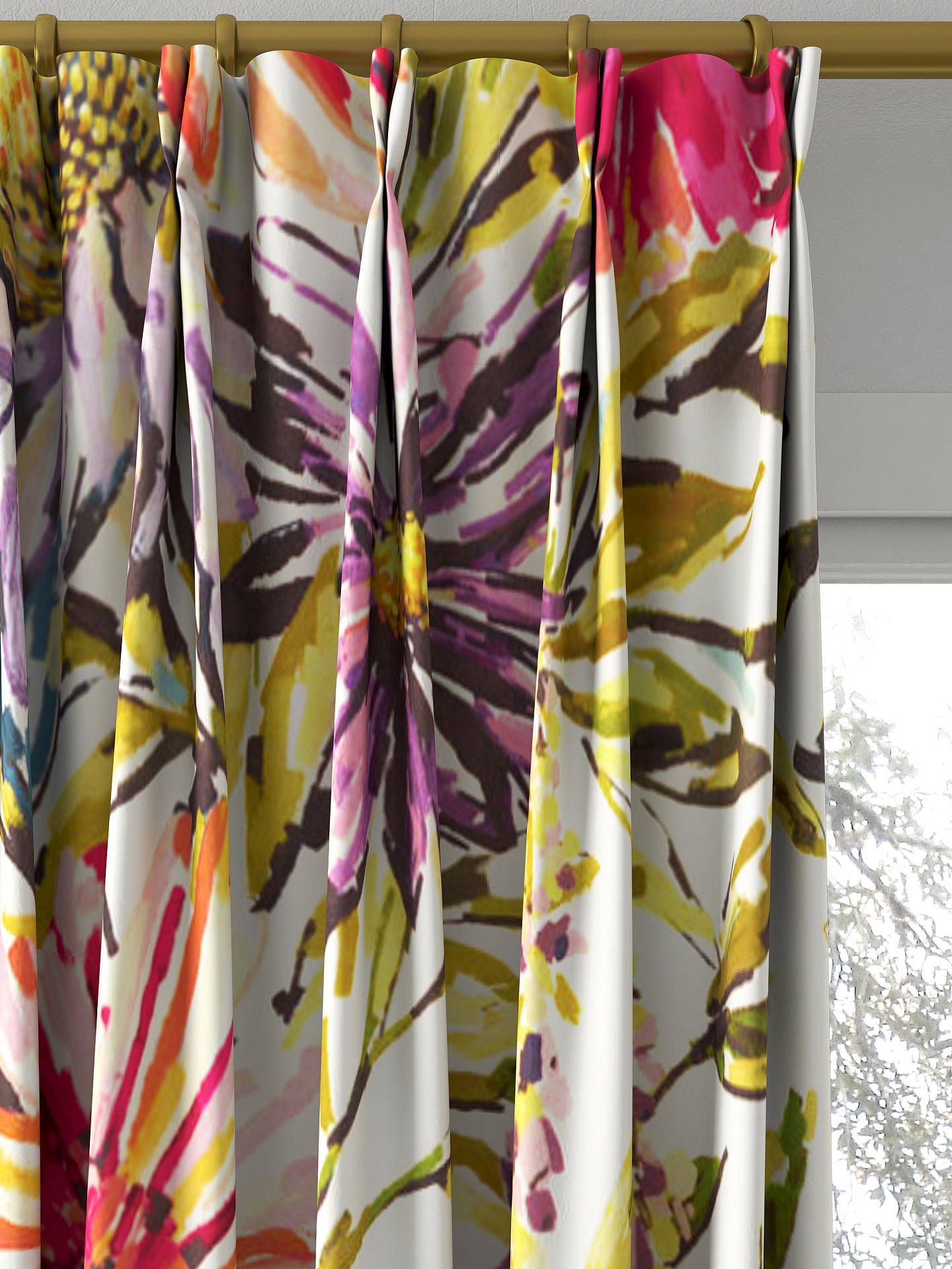 Harlequin Floreale Made to Measure Curtains, Fuchsia/Heather/Lime