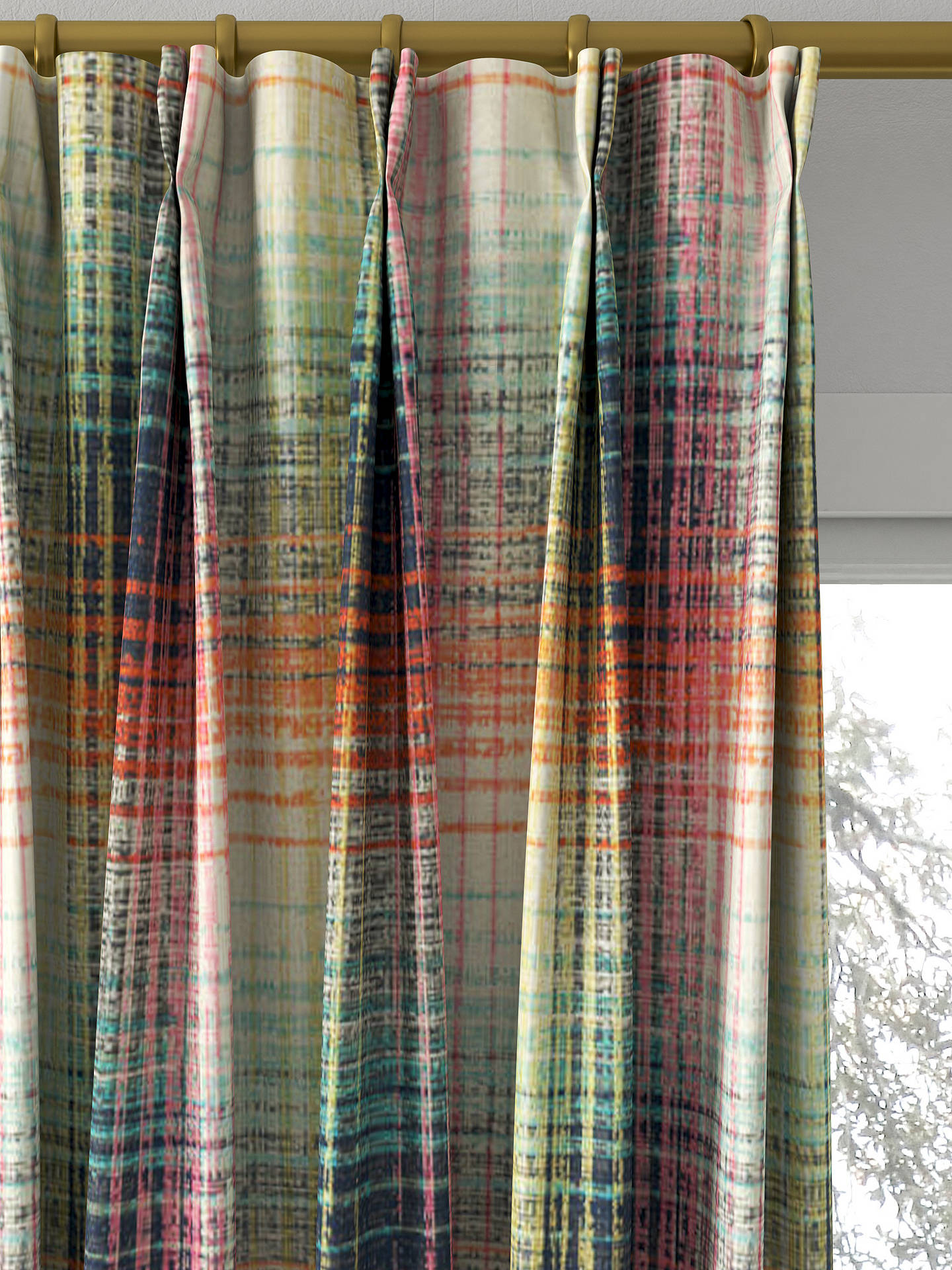 Harlequin Hamada Made to Measure Curtains of Roman Blind, Fuchsia/Marine