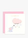 Susan O'Hanlon Elephant and Cloud New Baby Girl Card