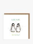 Louise Mulgrew Designs Penguins Twins New Baby Card