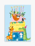 Paper Salad Animals Cake Birthday Card