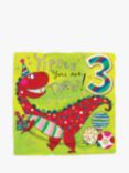 Rachel Ellen Dinosaur 3rd Birthday Card
