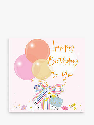 Belly Button Designs Present & Balloons Birthday Card