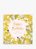 Belly Button Designs Floral Bee Border Mum Birthday Card
