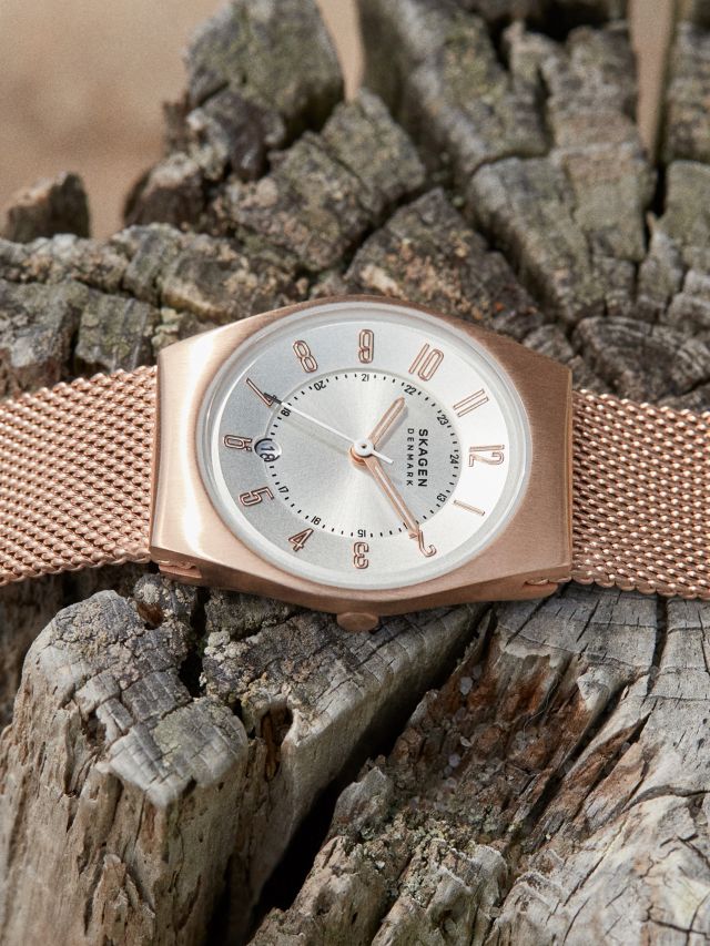 Skagen rose gold and silver clearance watch