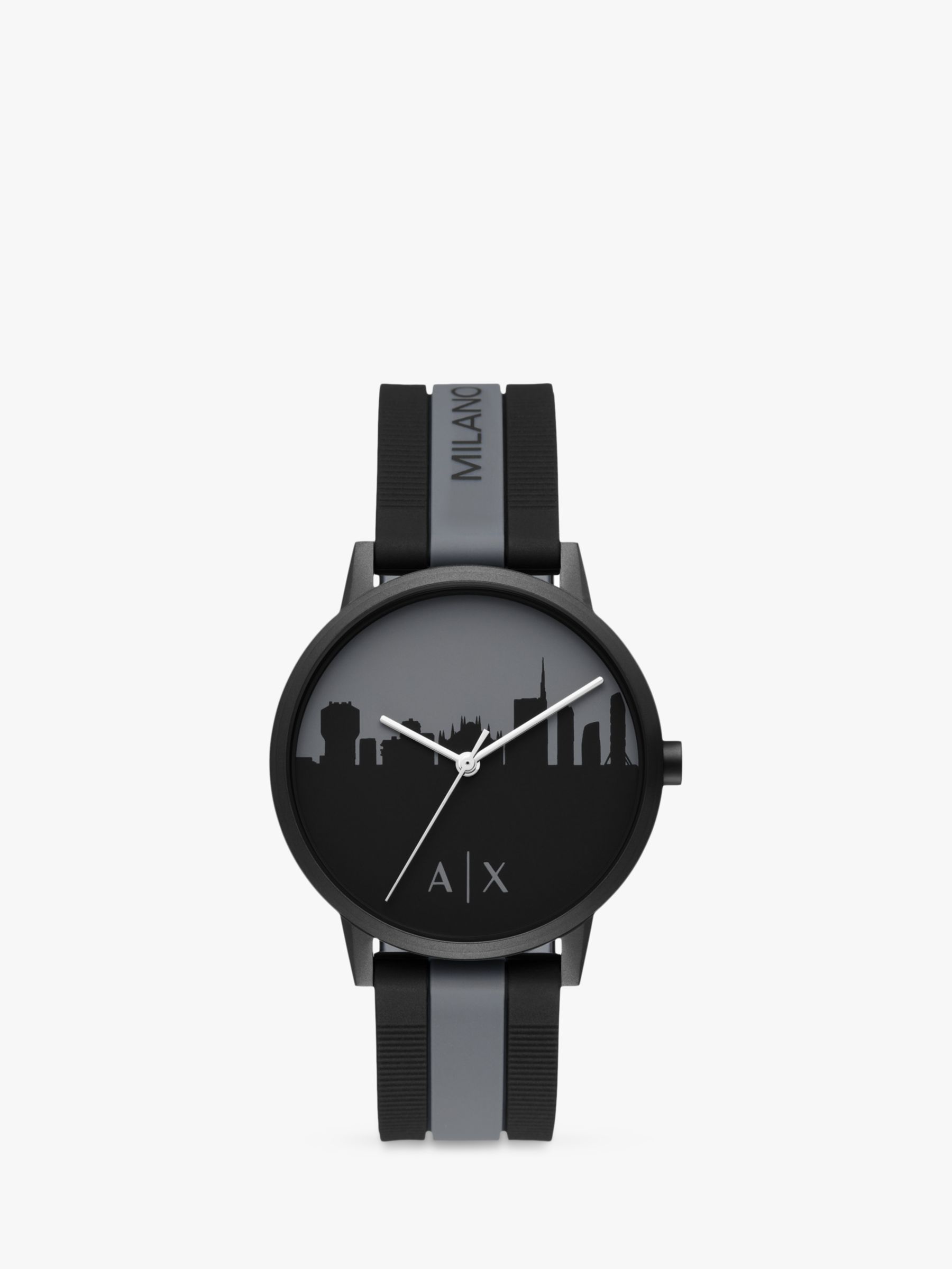 Armani Exchange AX2742 Men's Silicone Strap Watch, Grey/Black
