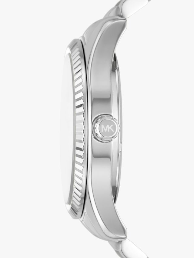 Michael Kors Men's Lexington Bracelet Strap Watch, Silver/Black MK8946