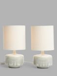 John Lewis Delaney Ceramic Duo Table Lamp, Light Green