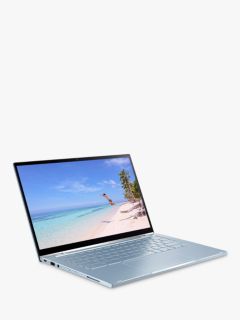 ASUS c433 Chromebook Flip Laptop, Intel Core M3 Processor, 4GB RAM, 128GB eMMC, 14" Full HD Touch Screen, Silver Blue