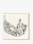 Penguin Ink Cat Illustration Blank Greeting Card