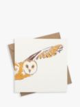 Penguin Ink Owl Illustration Blank Greeting Card