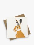 Penguin Ink Hare illustration Blank Greeting Card