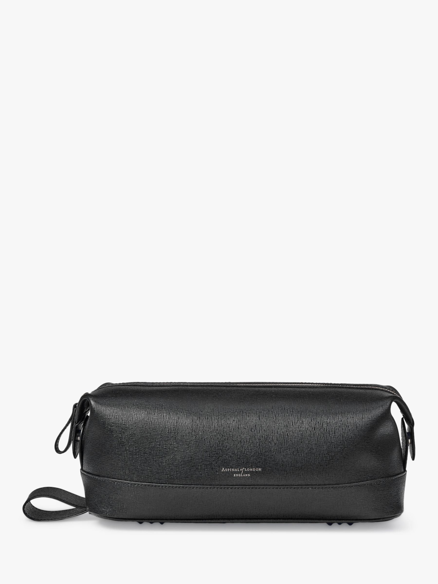 Aspinal of London Saffiano Leather Wash Bag, Black