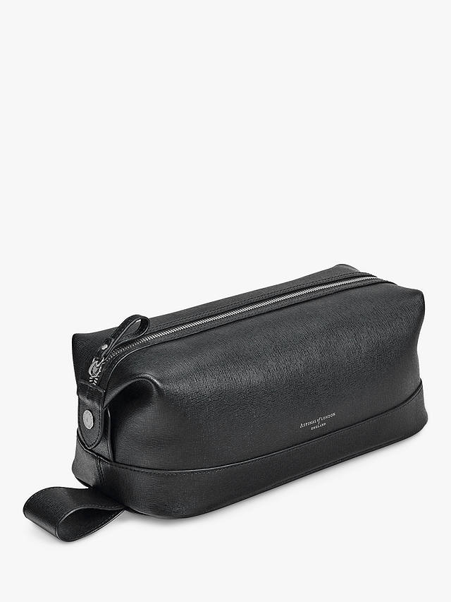 Aspinal of London Saffiano Leather Wash Bag, Black 3