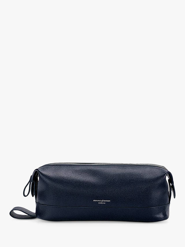 Aspinal of London Saffiano Leather Wash Bag, Navy 1