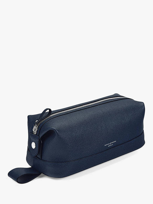 Aspinal of London Saffiano Leather Wash Bag, Navy 3