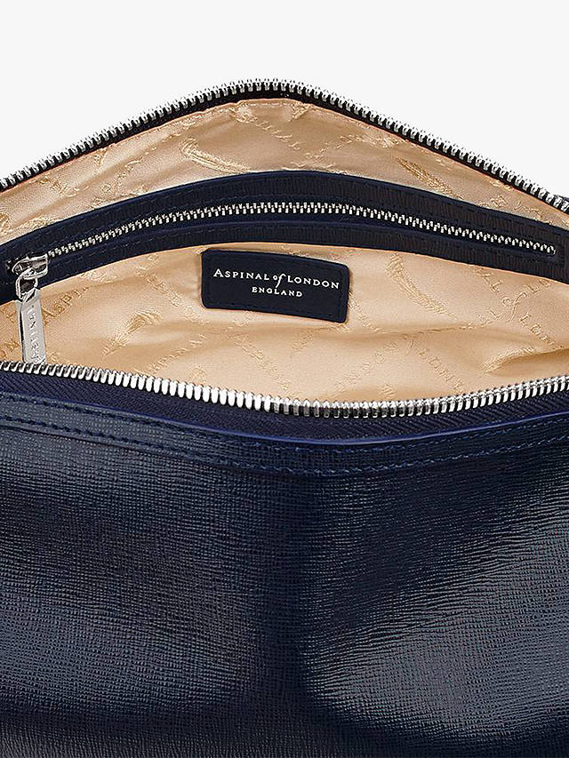 Aspinal of London Saffiano Leather Wash Bag, Navy 2