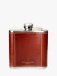 Aspinal of London Classic Smooth Leather Stainless Steel Hip Flask, Cognac