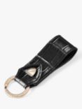 Aspinal of London Croc Leather Loop Keyring, Black