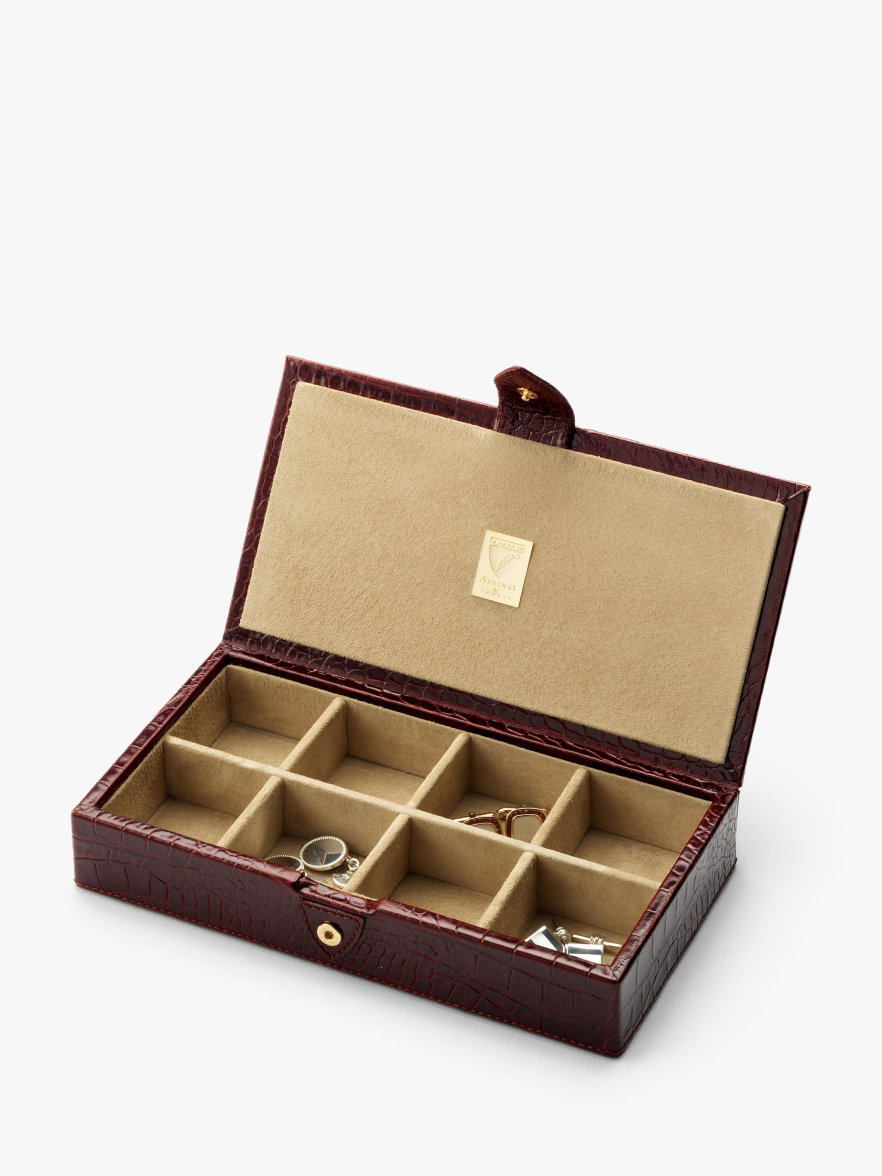 Buy Aspinal of London Croc Leather Cufflinks Box Online at johnlewis.com