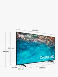 Samsung UE43BU8000 (2022) HDR 4K Ultra HD Smart TV, 43 inch with TVPlus, Black