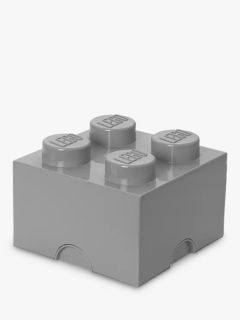 LEGO 4 Stud Storage Brick, Grey