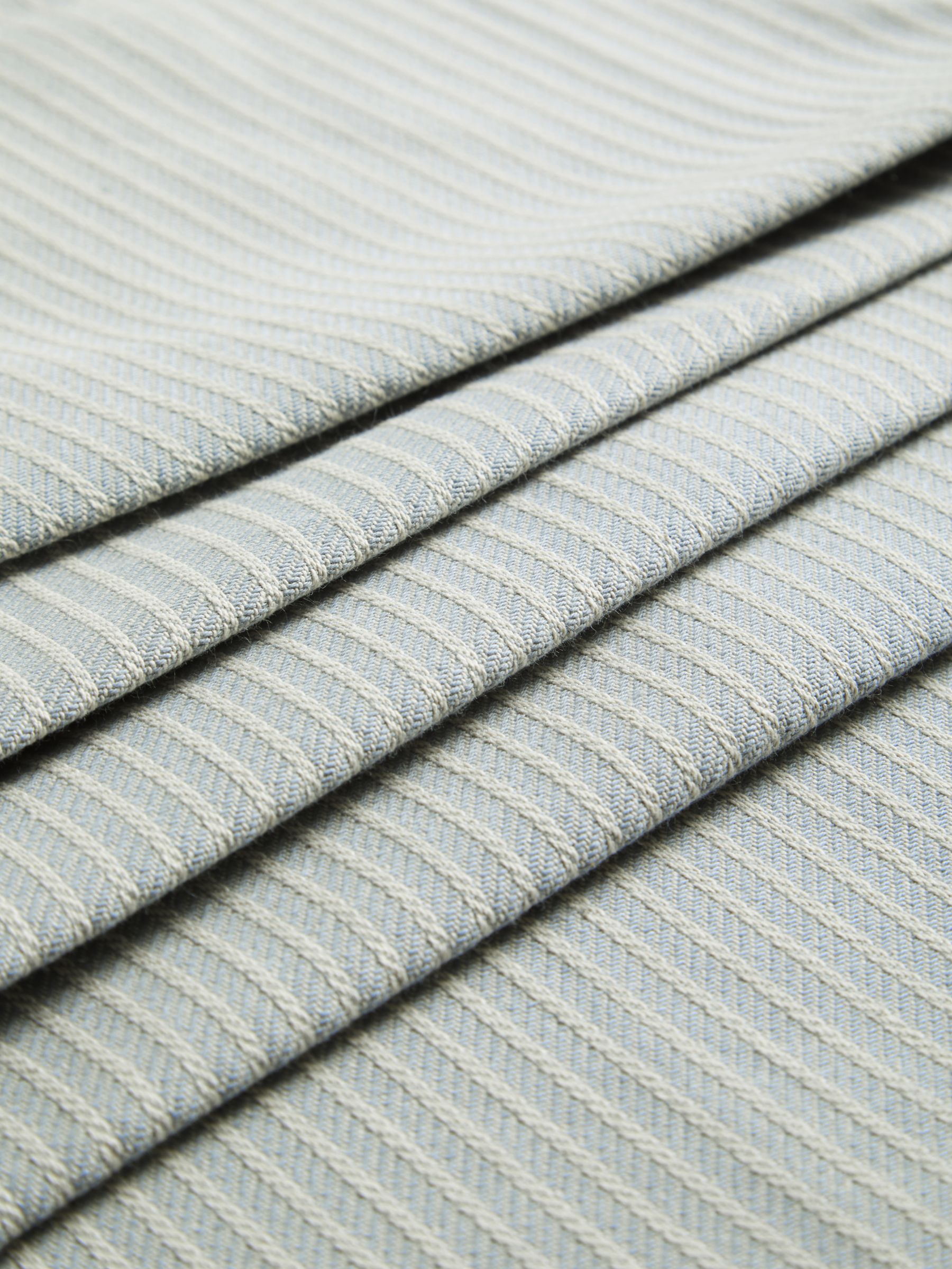 John Lewis Cotton Herringbone Stripe Furnishing Fabric, Blue Grey