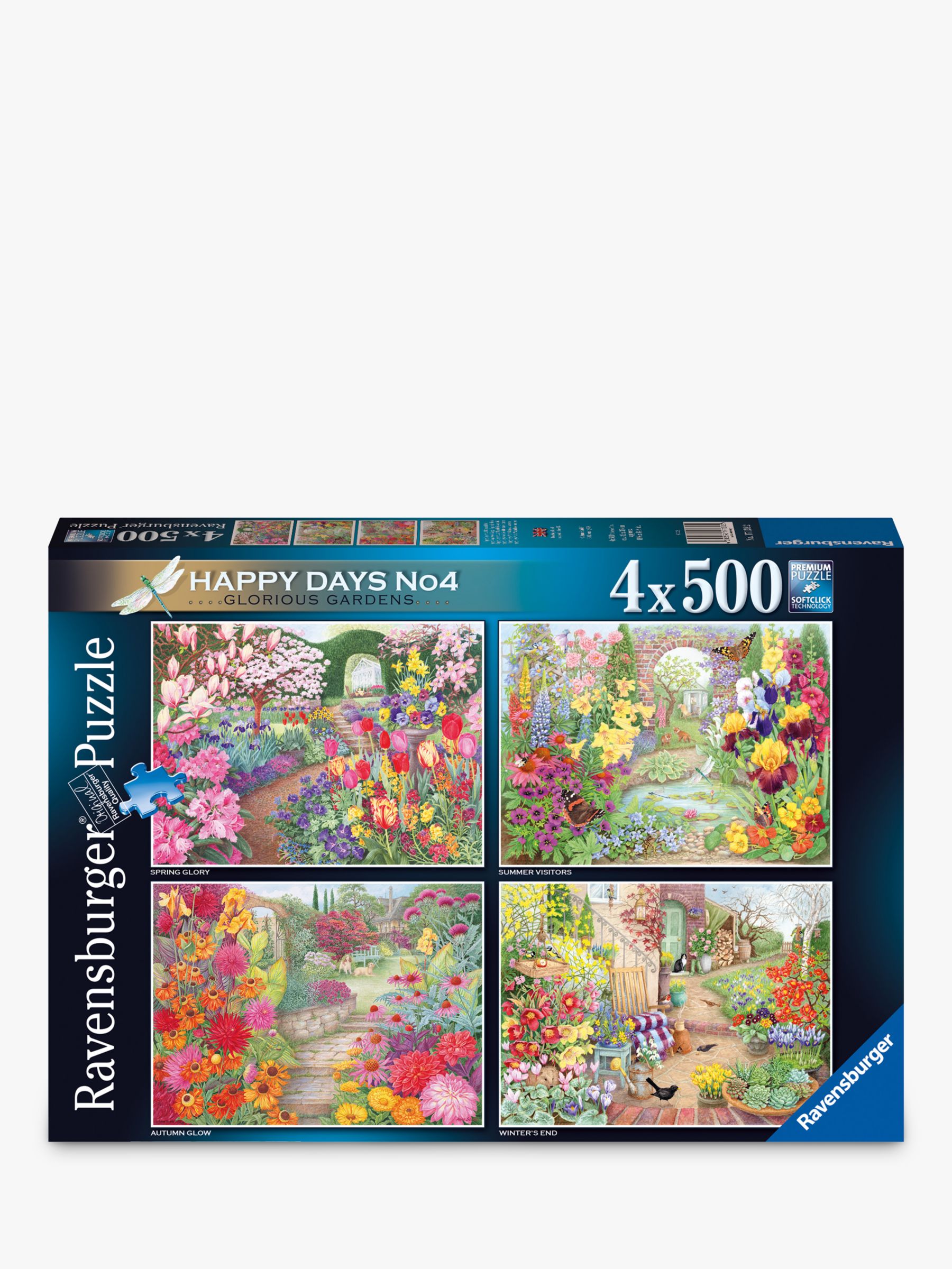 Sloppenwijk Verval Bederven Ravensburger Glorious Gardens Jigsaw Puzzles, Set of 4, 500 Pieces Each