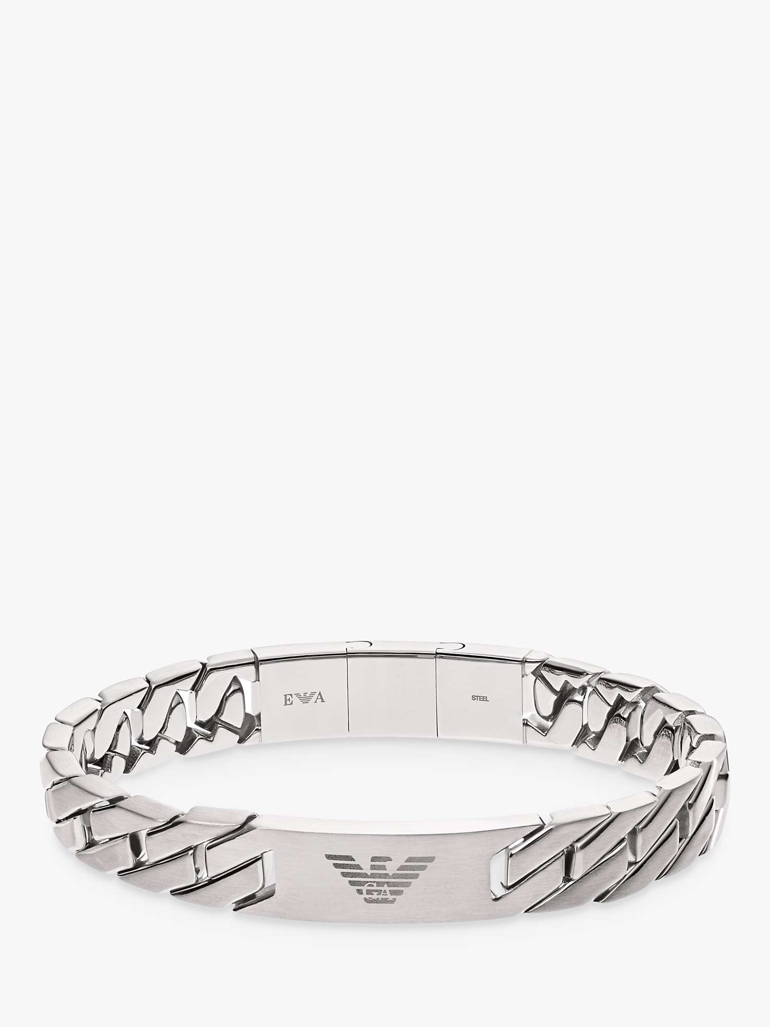 Emporio Armani EGS2435040 Men's Stainless Steel Chain Bracelet, Silver at  John Lewis & Partners