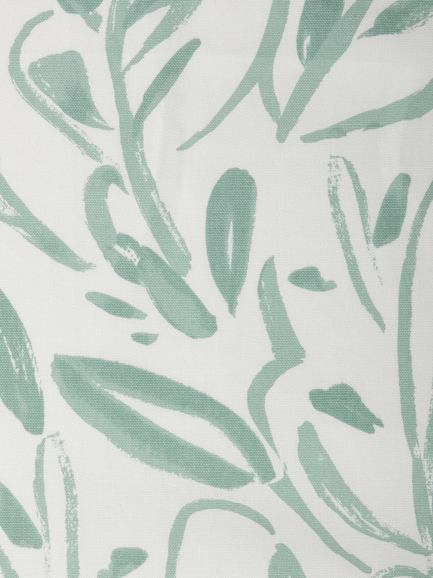 John Lewis Painted Leaves Made to Measure Curtains, Dusty Green