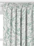 John Lewis Painted Leaves Made to Measure Curtains or Roman Blind, Dusty Green