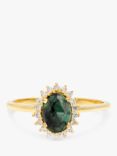Leah Alexandra Mini Antiquity Emerald & Cubic Zirconia Cocktail Ring, Gold