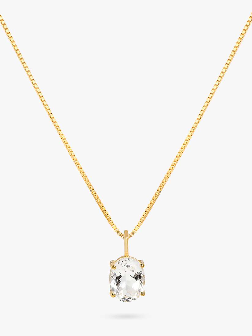 Buy Leah Alexandra Baldwin Oval Topaz Pendant Necklace, Gold Online at johnlewis.com