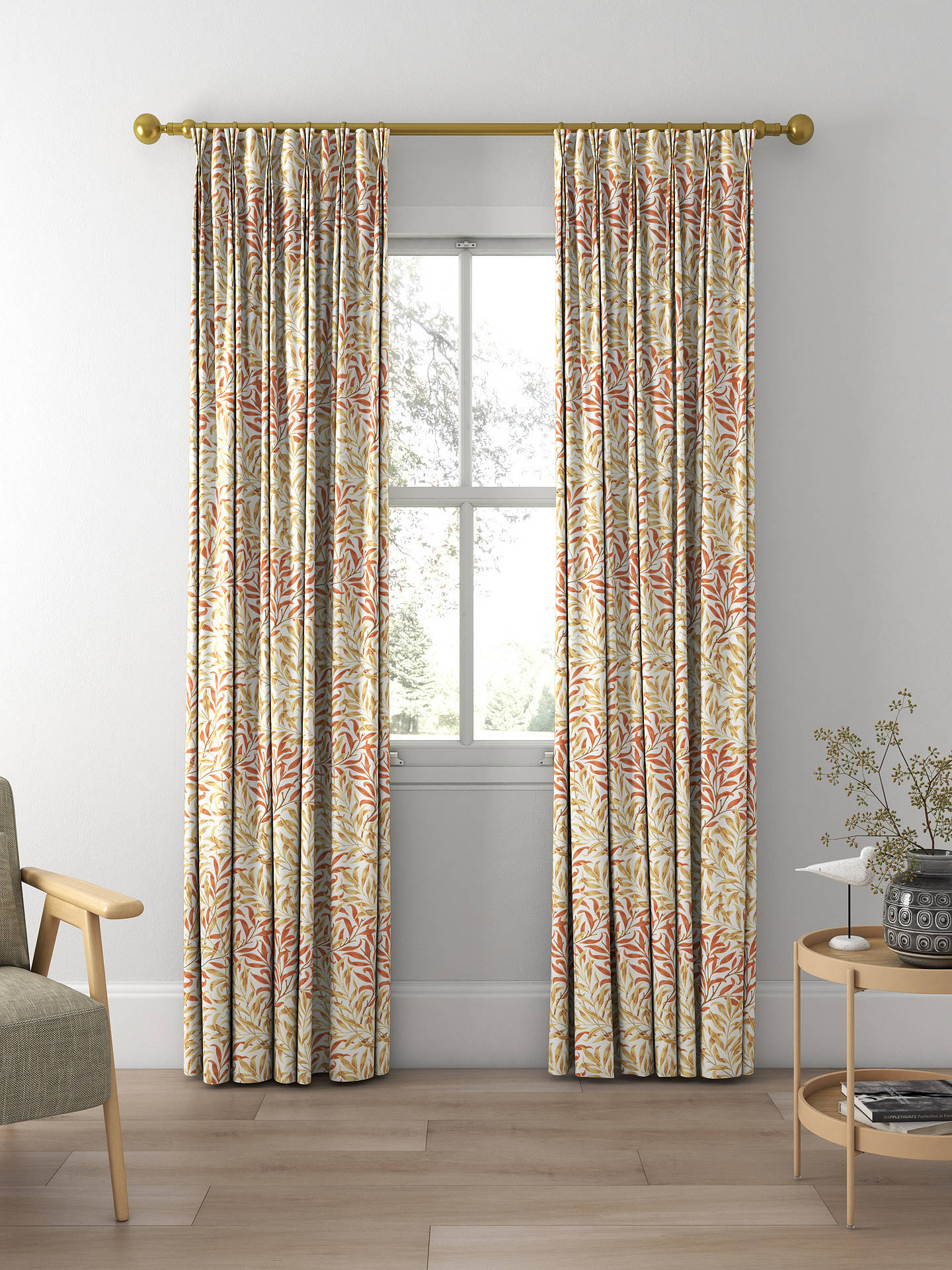 Morris & Co. Willow Boughs Made to Measure Curtains, Russet/Ochre