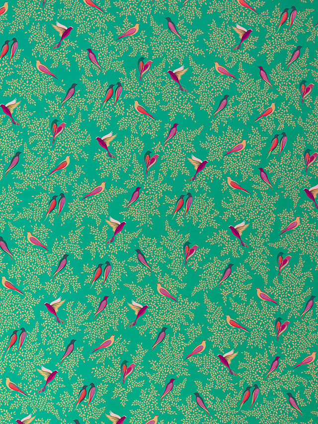 Sara Miller Green Birds Furnishing Fabric, Green