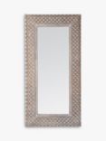 John Lewis & Partners Kanpur Rectangular Wood Frame Wall Mirror, 153 x 76cm, Natural