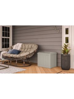 Suncast Resin Small Indoor/Outdoor Storage Deck Box with Seat, Stoney, 83-L