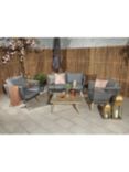 Royalcraft Milan Deluxe 4-Seater Garden Lounging & Coffee Table Set, Grey