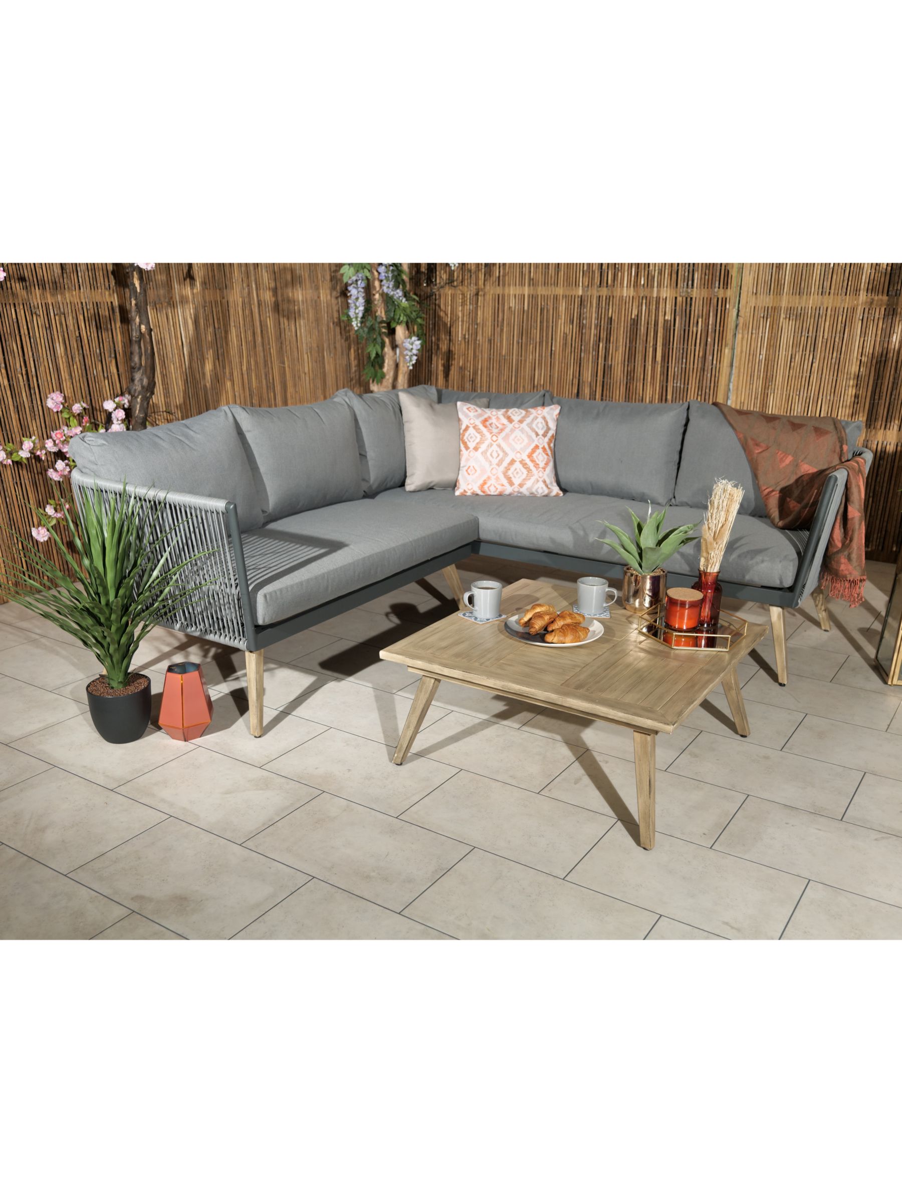 Royalcraft Milan 5-Seater Garden Corner Sofa & Coffee Table Set
