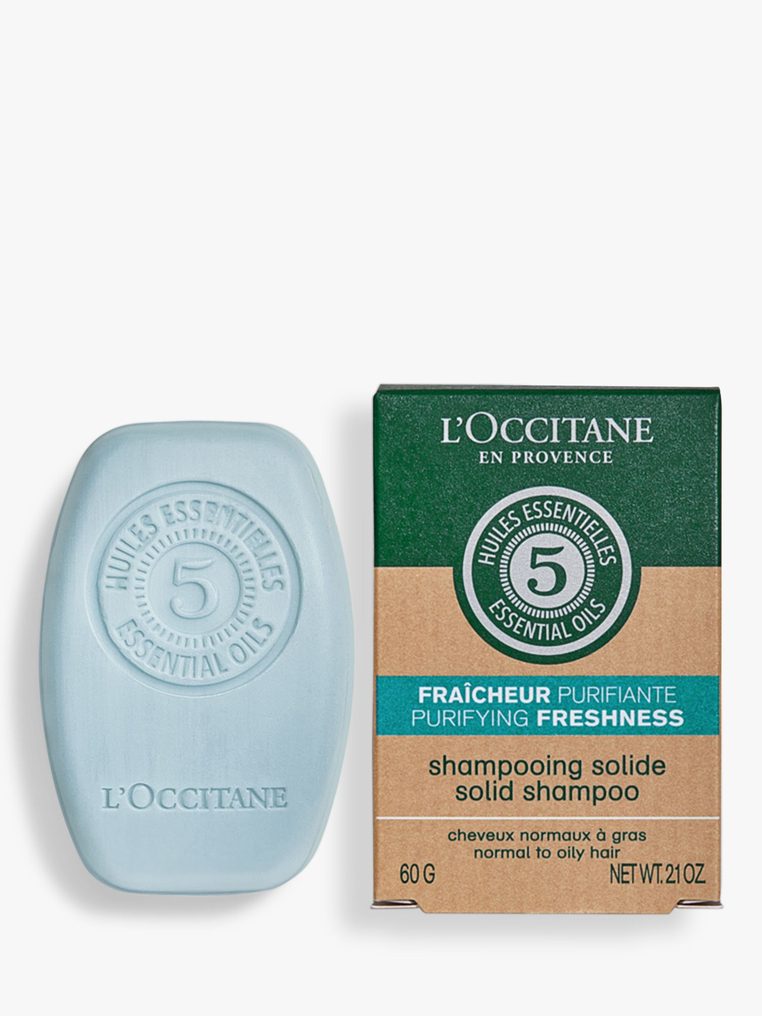 L'OCCITANE Purifying Freshness Solid Shampoo, 60g 1