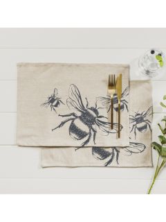 The Linen Table Bee Linen/Cotton Placemats, Set of 2, Natural