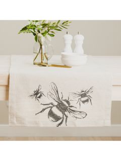 The Linen Table Bee Linen/Cotton Table Runner, 140cm, Natural