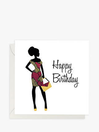 AfroTouch Design Lady Embellished Birthday Card
