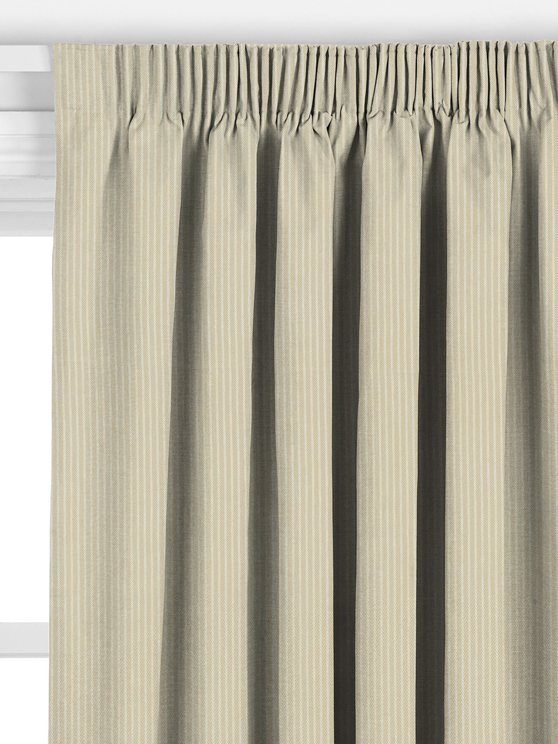 John Lewis Cotton Herringbone Stripe Made to Measure Curtains, Butter