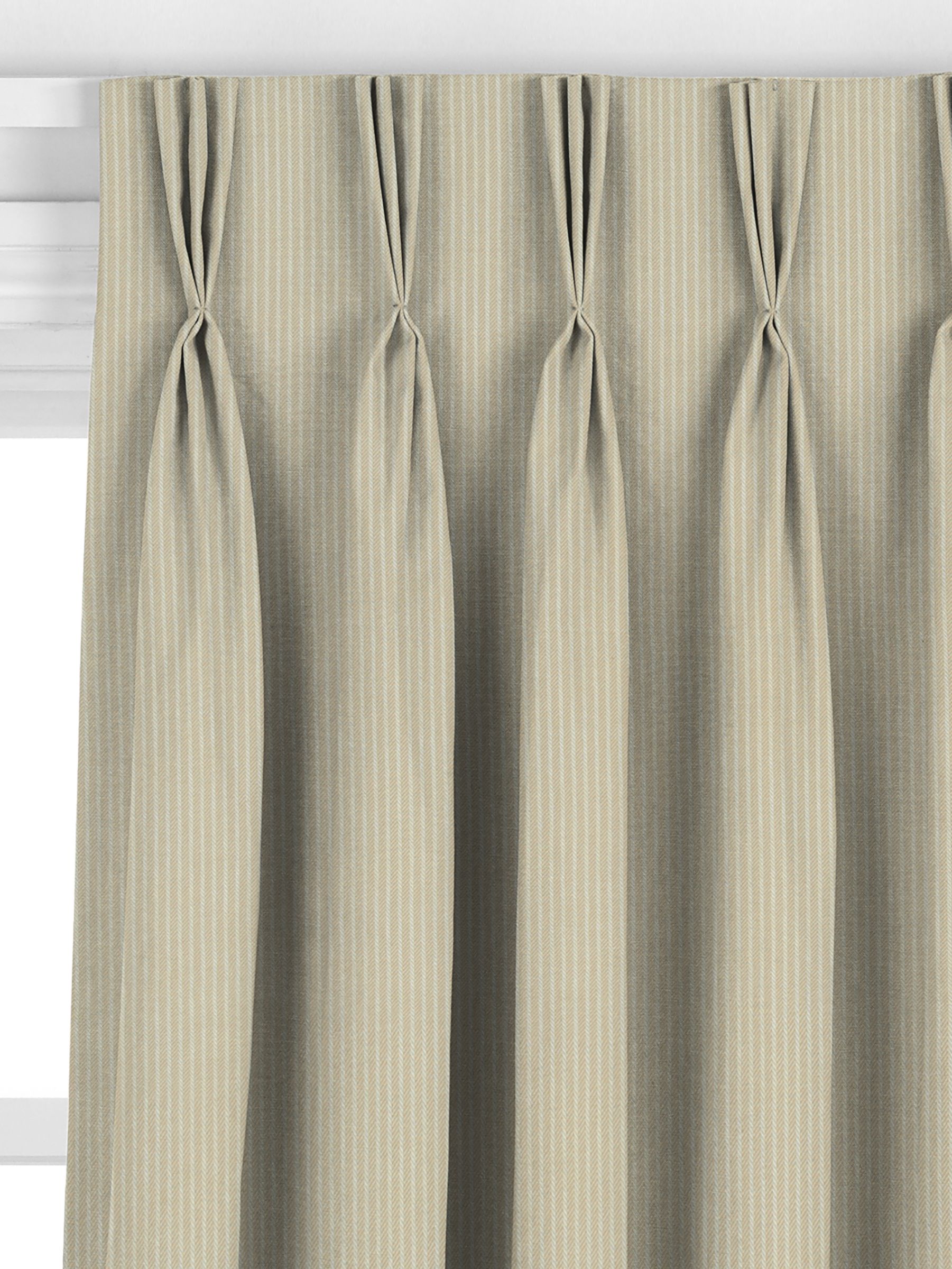 John Lewis Cotton Herringbone Stripe Made to Measure Curtains, Butter