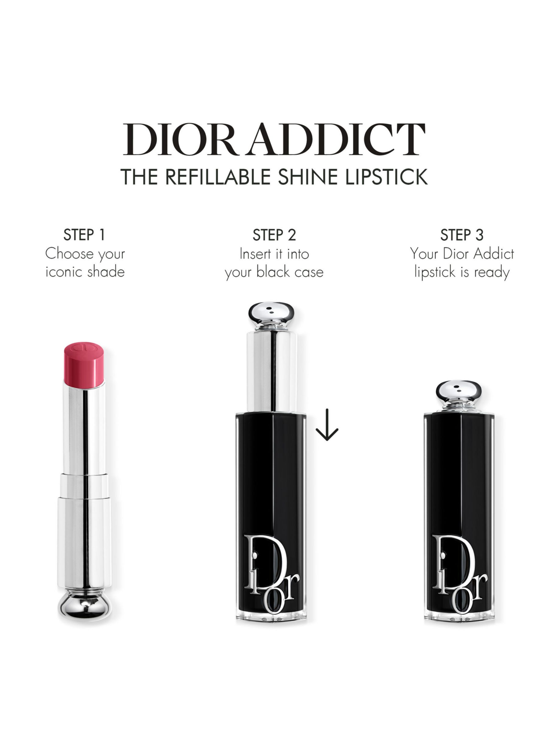 DIOR Addict Shine Refillable Lipstick, 100 Nude Look