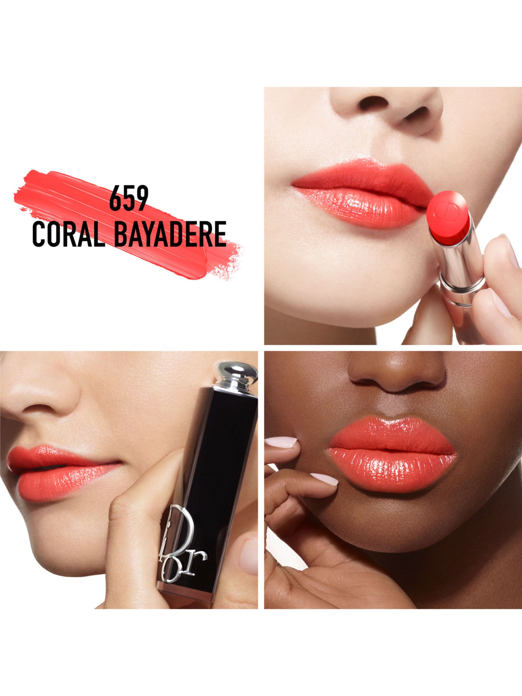 DIOR Addict Shine Refillable Lipstick, 659 Coral Bayadere at John Lewis &  Partners