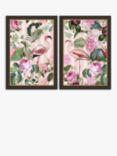 Andrea Haase - 'Flamingos' Framed Print, Set of 2, 67 x 47cm, Pink/Multi